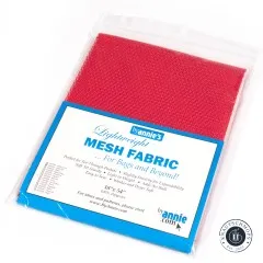 ByAnnie's Lightweight Mesh in Atom Red, originalverpackt in der Wiederverschluss-Tüte mit Herstelleretikett.